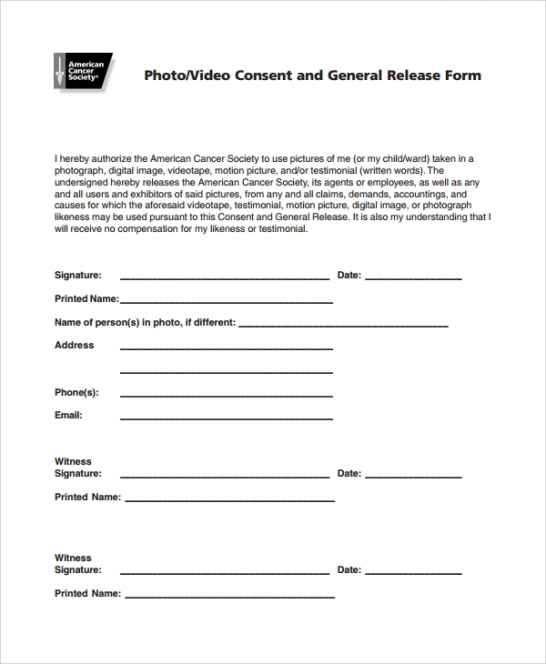 Professional Photo And Video Consent Form Template Pdf Sample