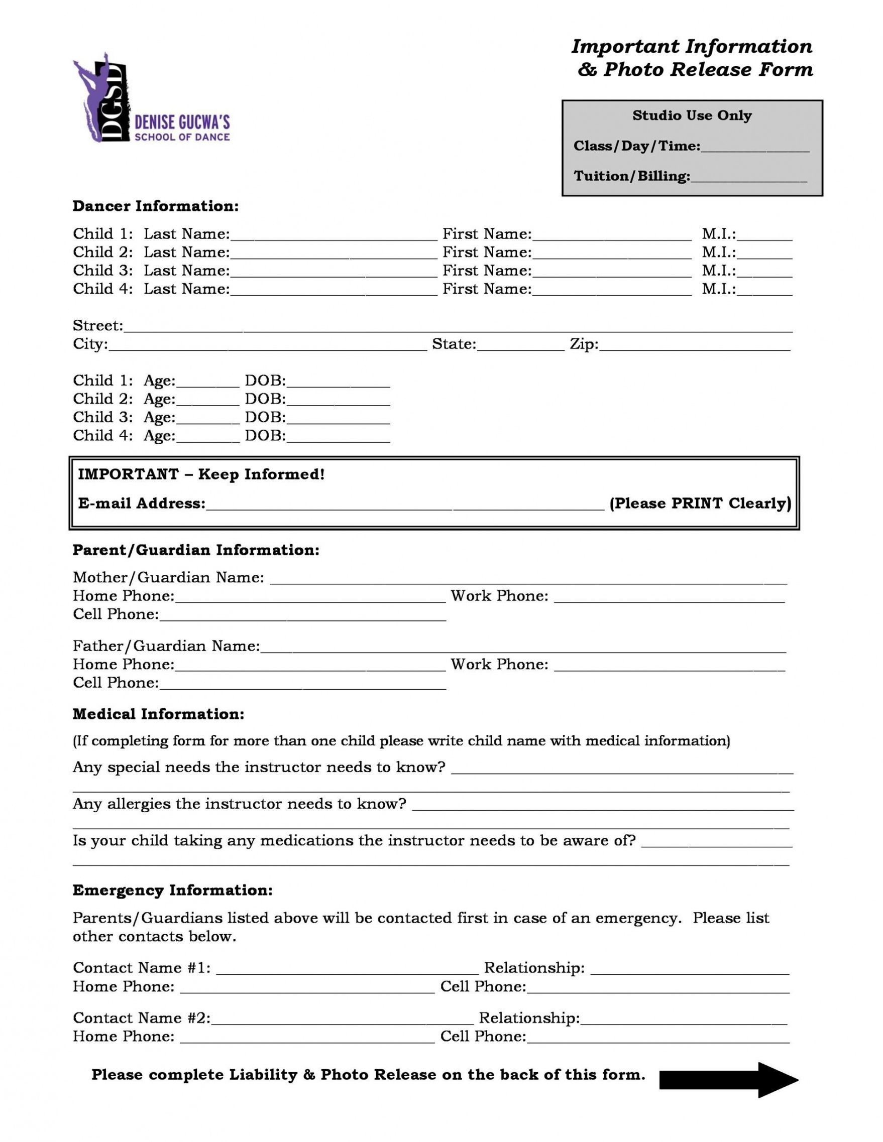 Professional Photo Waiver Release Form Template  Sample