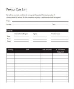 Task Form Template Excel