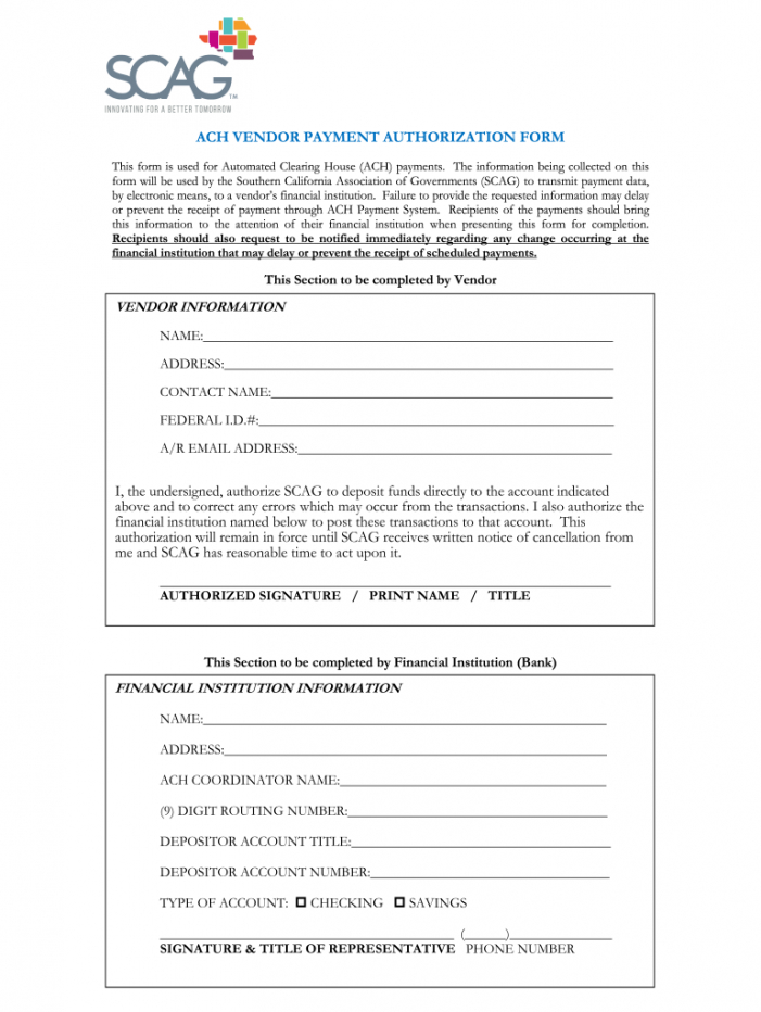 Best Ach Processing Authorization Form Template