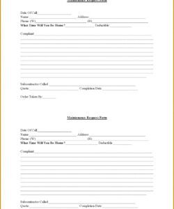 Best Apartment Maintenance Request Form Template Doc Sample