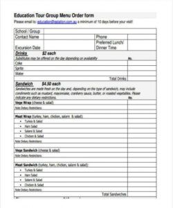 Best Meat Order Form Template Doc Sample