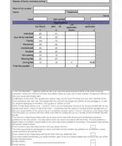 Best Membership Application Form Template Excel