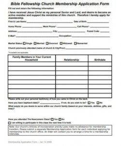 Best Membership Application Form Template Excel Sample