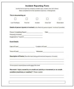 Best Patient Incident Report Form Template Pdf Example
