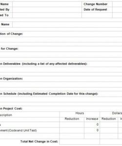 Best Project Change Request Form Template Word Sample