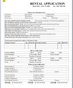 Best Rental Application Form Template Basic Word