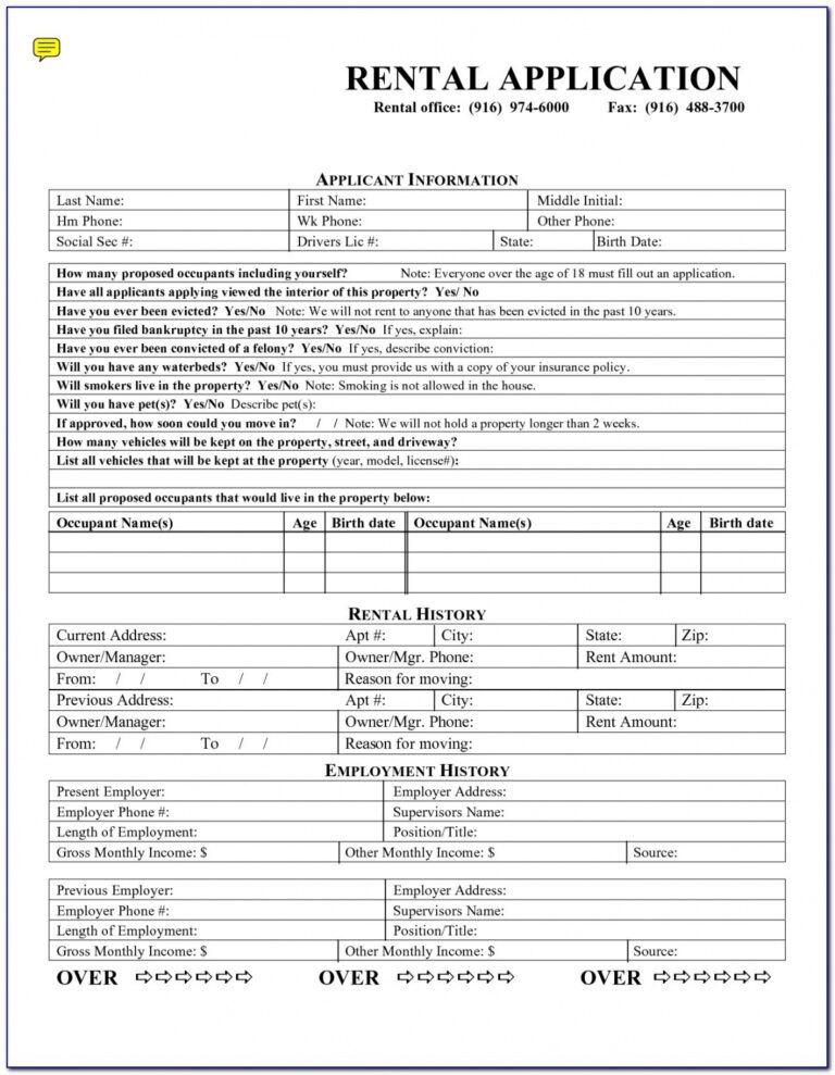 Best Rental Application Form Template Basic Word | Minasinternational