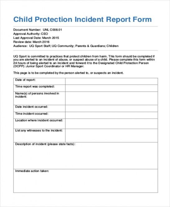 Best Safety Incident Report Form Template Doc Example