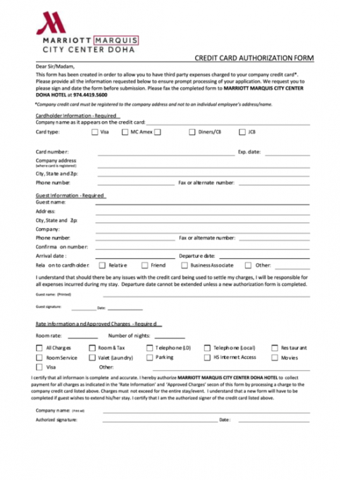 Best Third Party Credit Card Authorization Form Template Pdf Sample