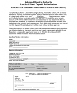 Best Vendor Ach Direct Deposit Authorization Form Template  Example