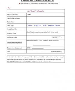 Costum Company Credit Card Authorization Form Template Word Sample
