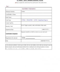 Costum Credit Card Pre Authorization Form Template Word Sample