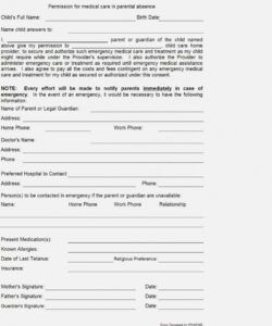 Costum Daycare Emergency Contact Form Template