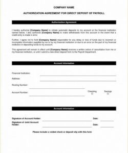 Costum Direct Deposit Request Form Template  Example