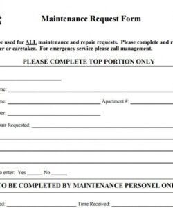 Costum Printable Template Maintenance Request Form Word