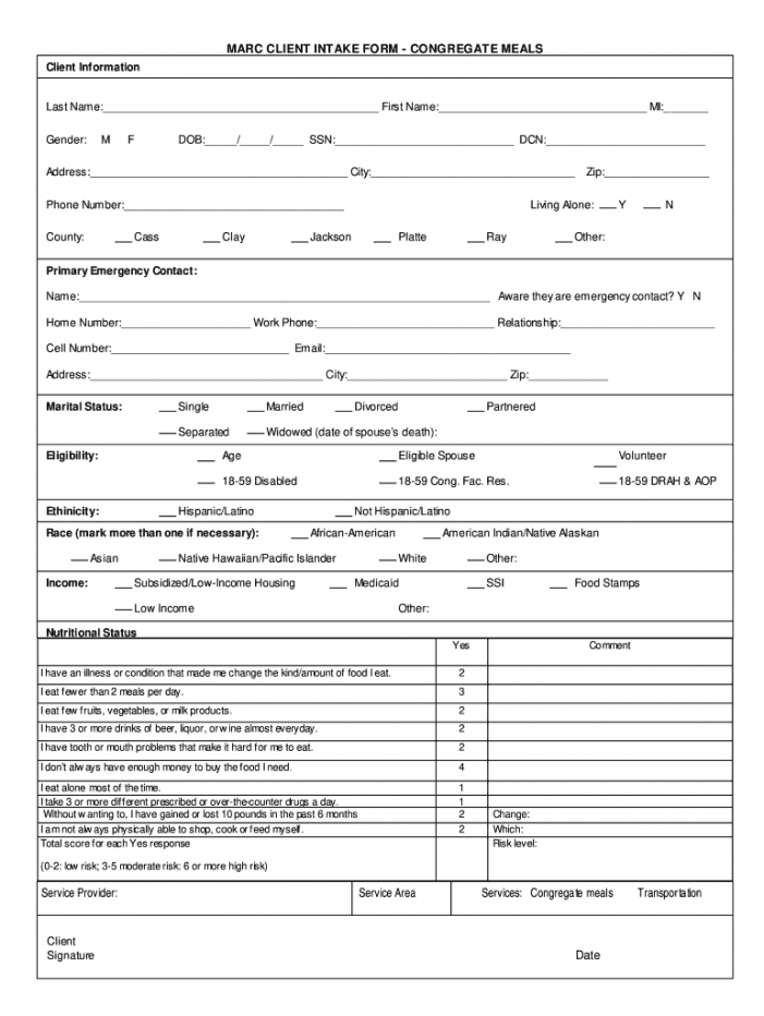 Costum Tax Client Intake Form Template Pdf