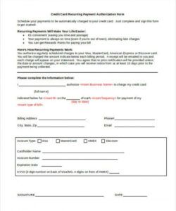 Costum Third Party Credit Card Authorization Form Template Pdf Example