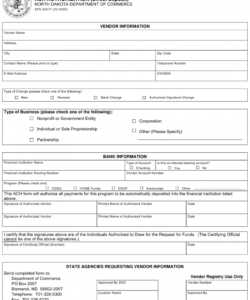 Costum Vendor Direct Deposit Authorization Form Template Excel