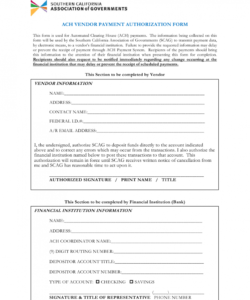 Editable Ach Payment Ach Authorization Form Template Pdf Example