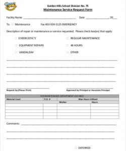 Editable Apartment Maintenance Request Form Template Printable Fill In Pdf