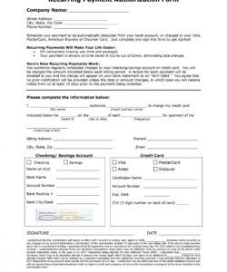 Editable Credit Card On File Authorization Form Template Excel