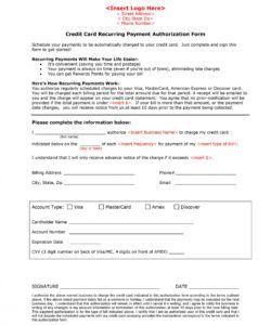Editable Credit Card On File Authorization Form Template Word