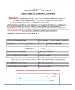 Editable Direct Deposit Payroll Form Template Doc Example