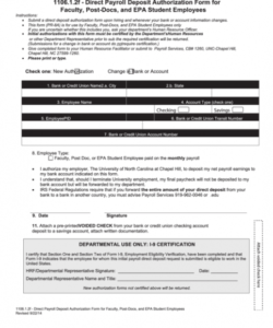 Editable Employee Direct Deposit Enrollment Form Template Word