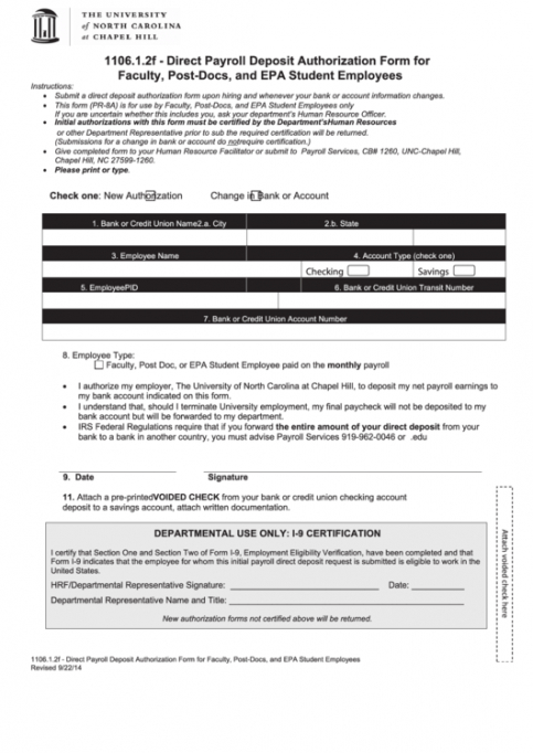Editable Employee Direct Deposit Enrollment Form Template Word