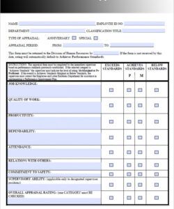Editable Employee Review Form Template Doc Example