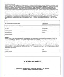 Editable Printable Blank Ach Authorization Form Template Doc