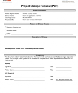 Editable Project Change Request Form Template Word