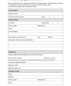 Editable Rental Property Application Form Template Excel