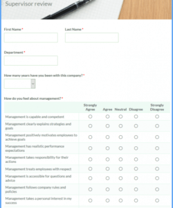 Editable Staff Supervision Form Template Word Sample