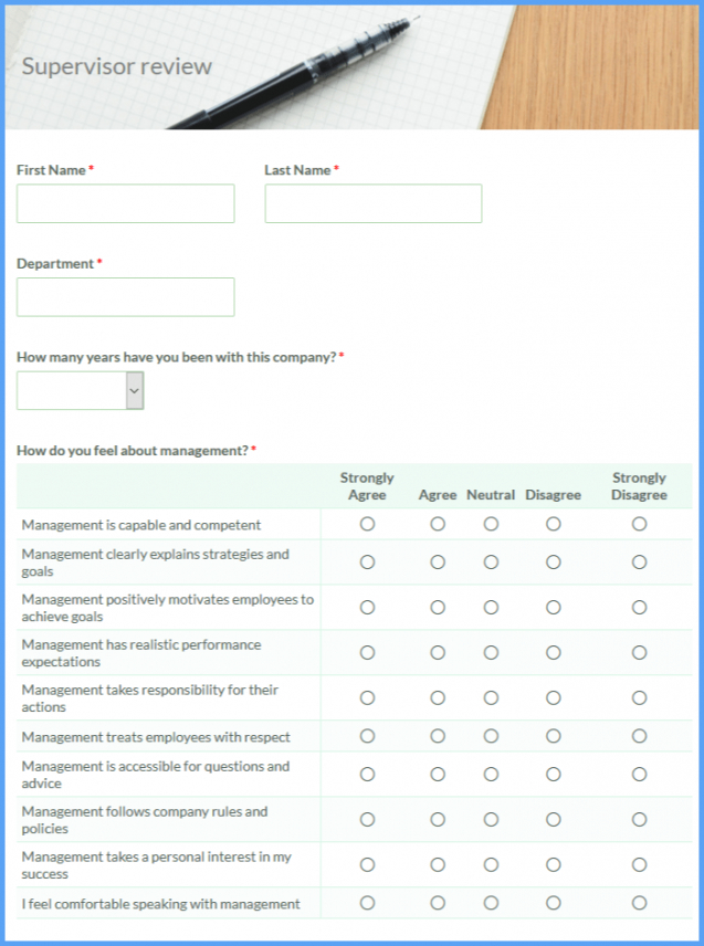 Editable Staff Supervision Form Template Word Sample