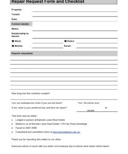 Free Apartment Tenant Maintenance Request Form Template Excel
