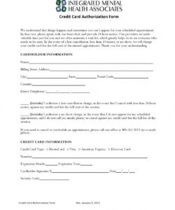 Free Company Credit Card Authorization Form Template Doc