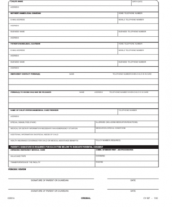 Free Emergency Contact Form Template For Child Word Sample
