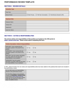 Free Employee Review Form Template  Example