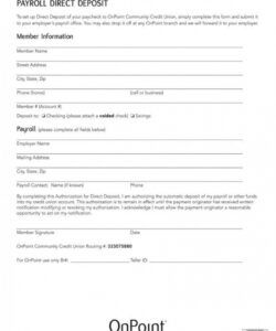 Free Permission Form Template For Direct Deposit Excel Example