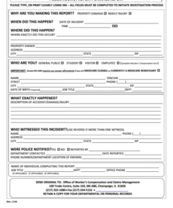 Free Property Incident Report Form Template Excel Example