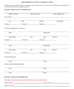 Free Tenant Emergency Contact Form Template Word Example