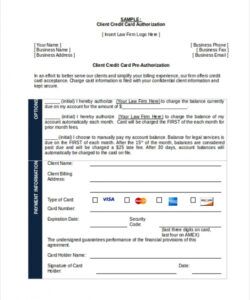 Free Third Party Credit Card Authorization Form Template