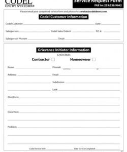 Maintenance Request Form Residential Template Pdf Sample