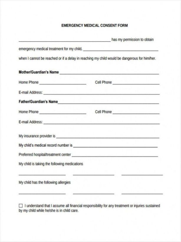 Printable Babysitter Emergency Contact Form Template Doc Sample