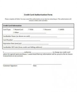 Printable Credit Card Pre Authorization Form Template Pdf Example