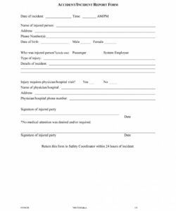 Printable Dental Incident Report Form Template Word Sample