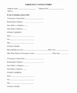 Printable Employer Emergency Contact Form Template Pdf Sample