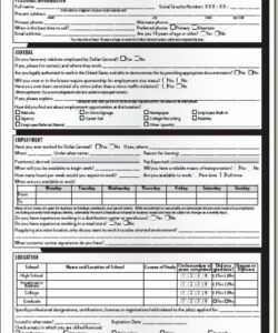 Printable General Job Application Form Template Pdf Sample